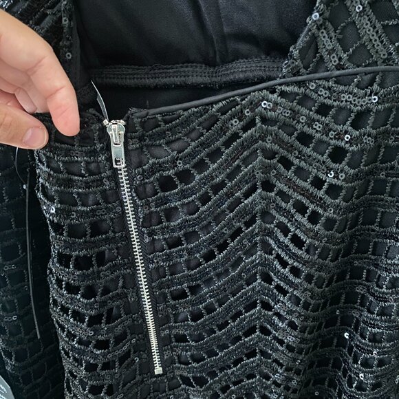 NWT Lulu's Black Sequin Mini Dress, Size Small - Picture 9 of 14